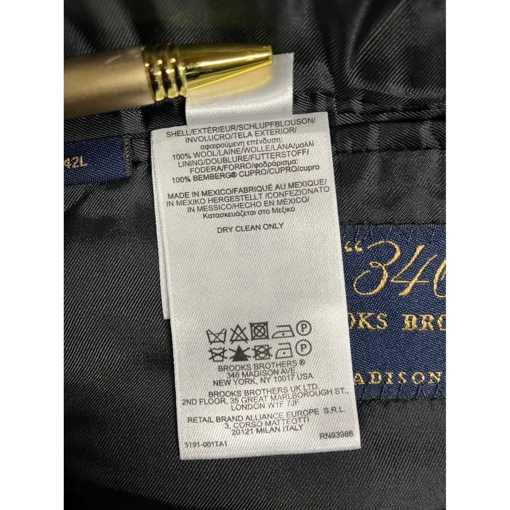Brooks Brothers‎ 346 Madison Fit Blazer Men 42L 100% Wool Sports Coat
